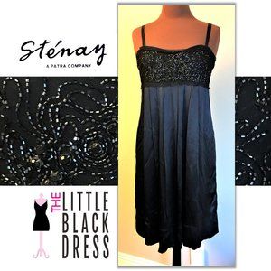 STÉNAY Silk and Lace Beaded Dress  Size 8